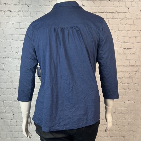 Charter Club Navy Knit Polo Shirt Plus Size XXL - Picture 3 of 7